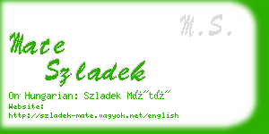 mate szladek business card